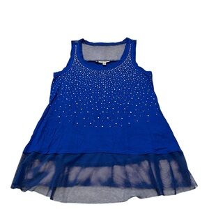 JENNIFER LOPEZ studded blue tank